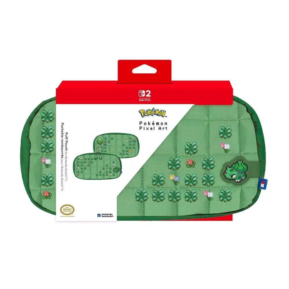 HORI Puff Pouch (Pokemon Pixel Green) for Nintendo Switch 2/OLED/Base Model Case